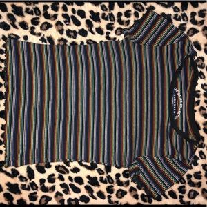 Aeropostale cropped rainbow tee